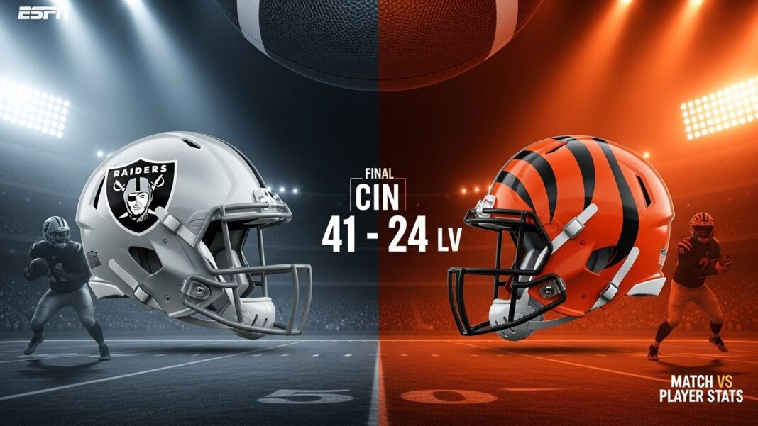 Las Vegas Raiders vs Cincinnati Bengals Match Player Stats