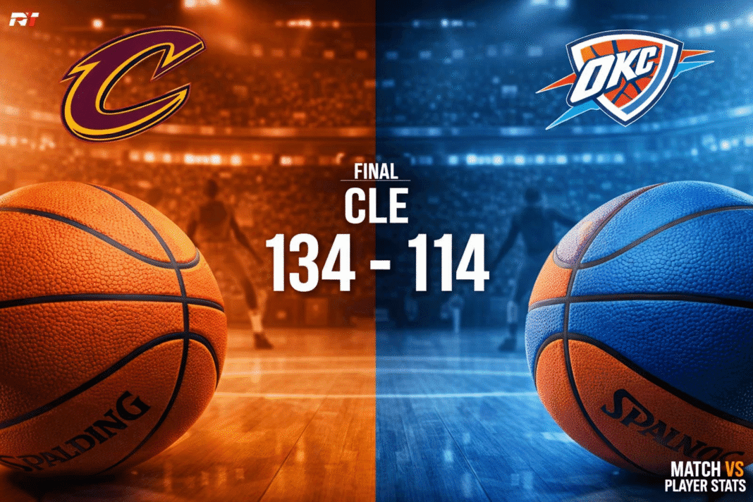 cleveland cavaliers vs okc thunder match player stats