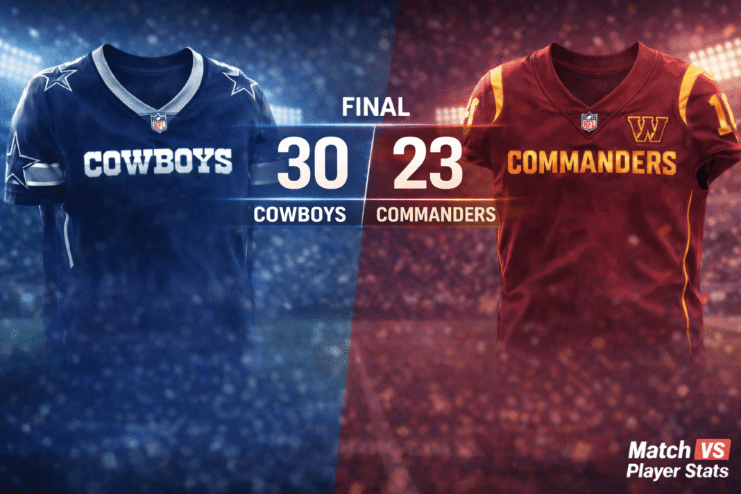 dallas cowboys vs washington commanders match player stats