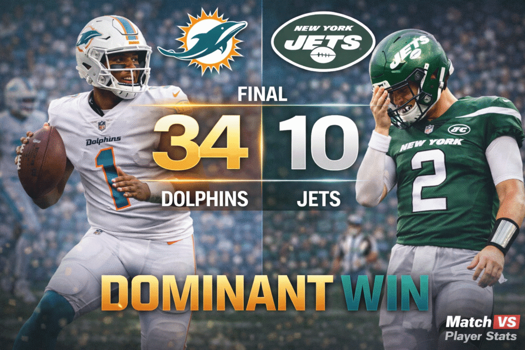 Miami Dolphins vs New York Jets Match Player Stats