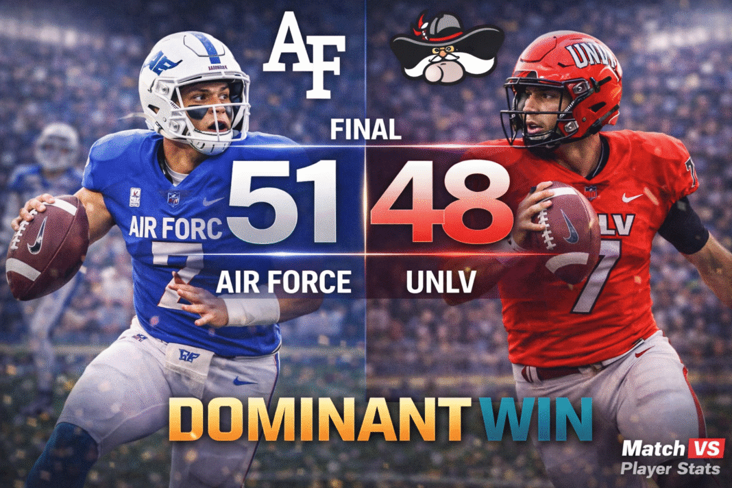 Air Force vs UNLV Football Match Player Stats