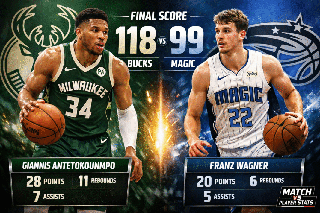 Milwaukee Bucks vs Orlando Magic Match Player Stats