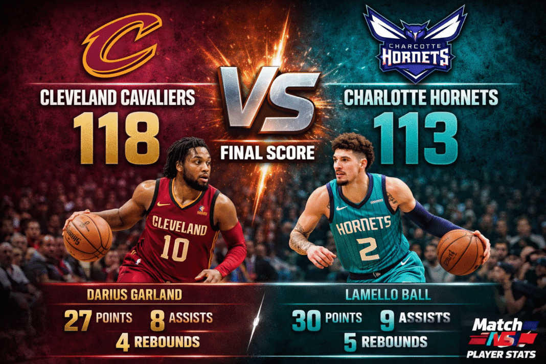 Cleveland Cavaliers vs Charlotte Hornets Match Player Stats