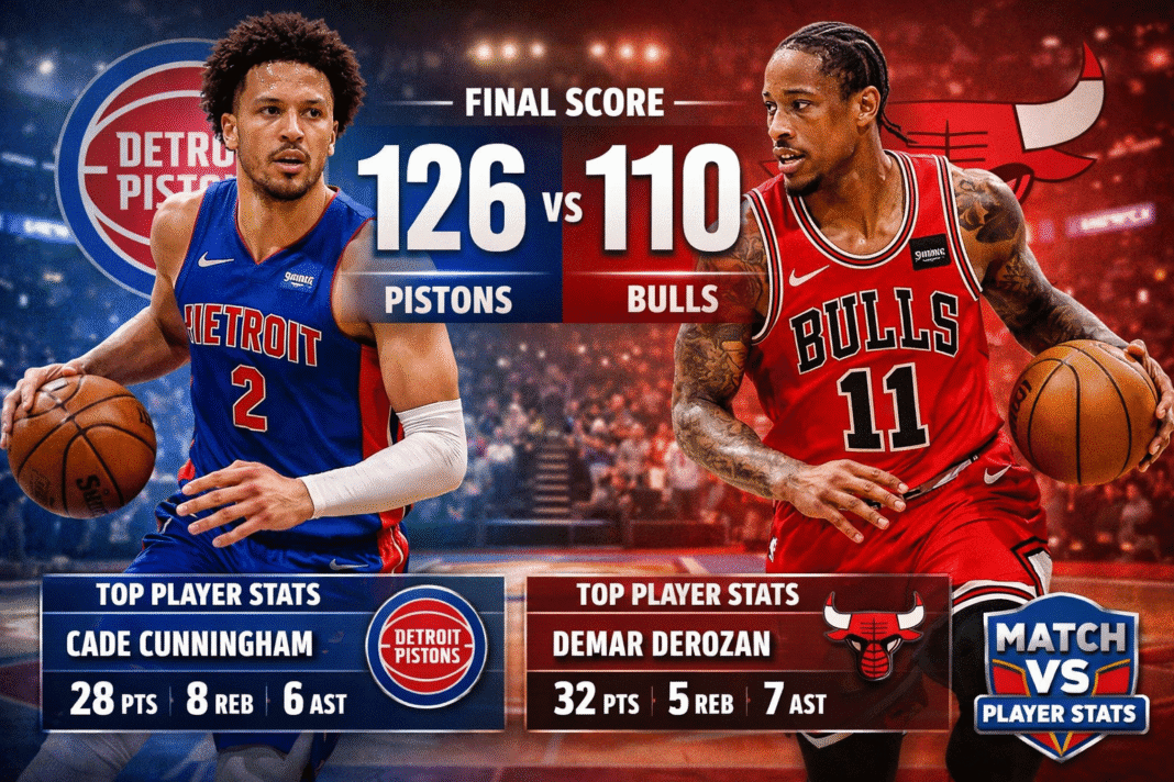 Detroit Pistons vs Chicago Bulls Match Player Stats
