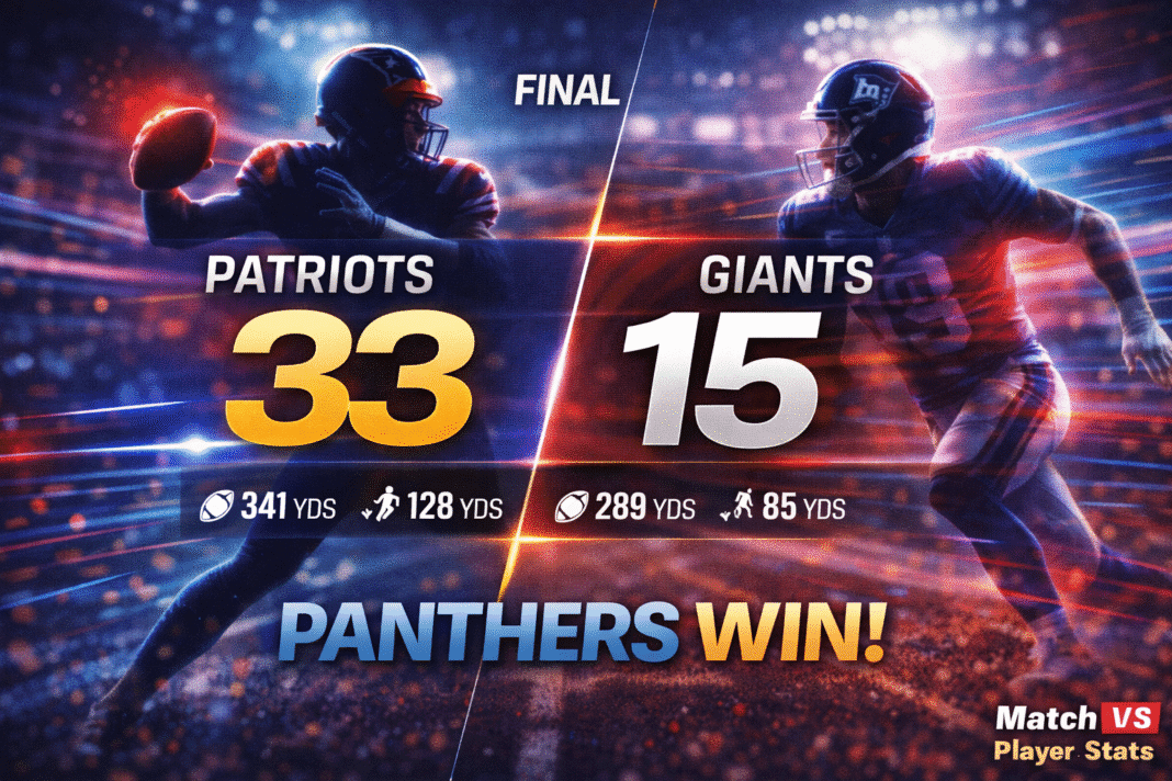 New England Patriots vs New York Giants Match Player Stats