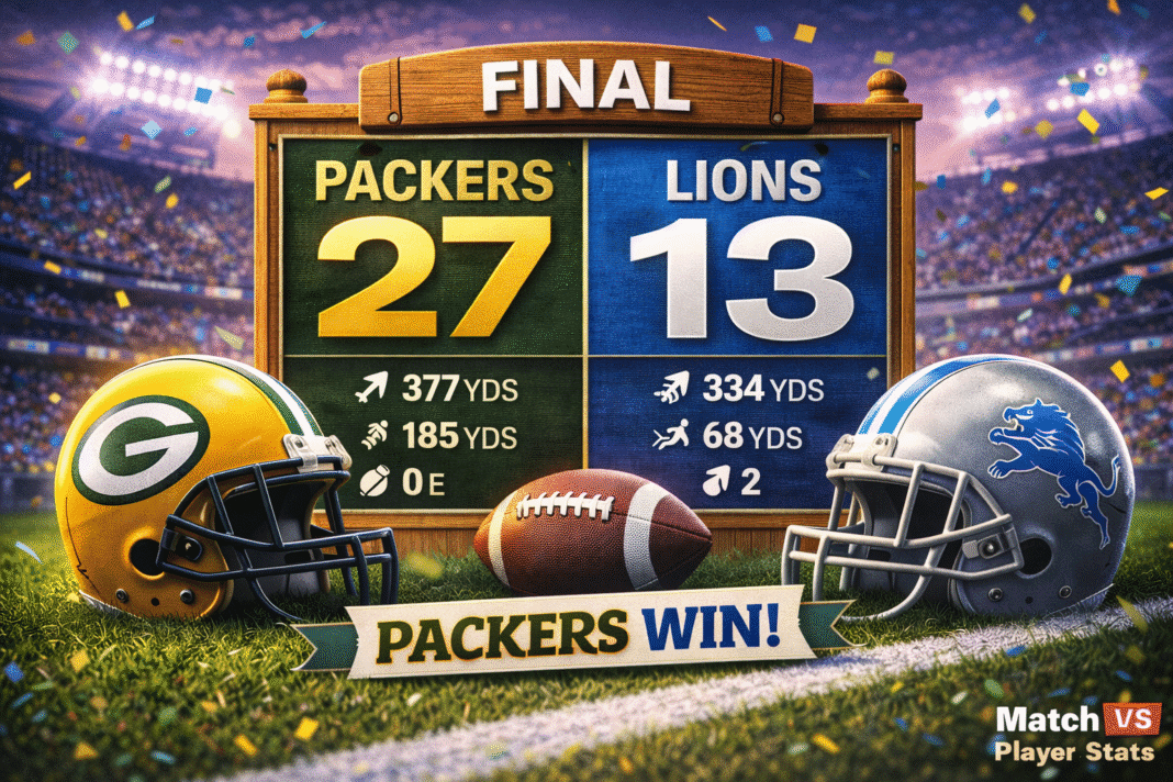 Green Bay Packers vs Detroit Lions Match Player Stats