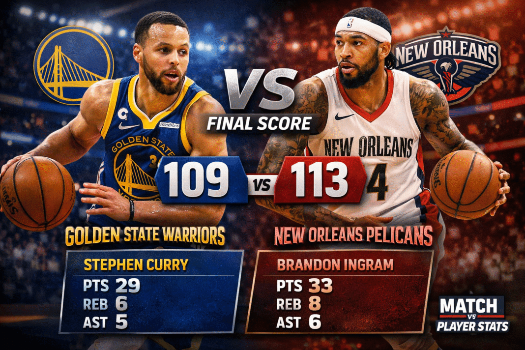 Golden State Warriors vs New Orleans Pelicans Match Player Stats