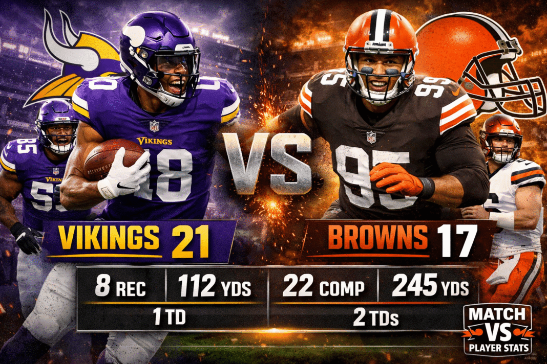 Minnesota Vikings vs Cleveland Browns Match Player Stats