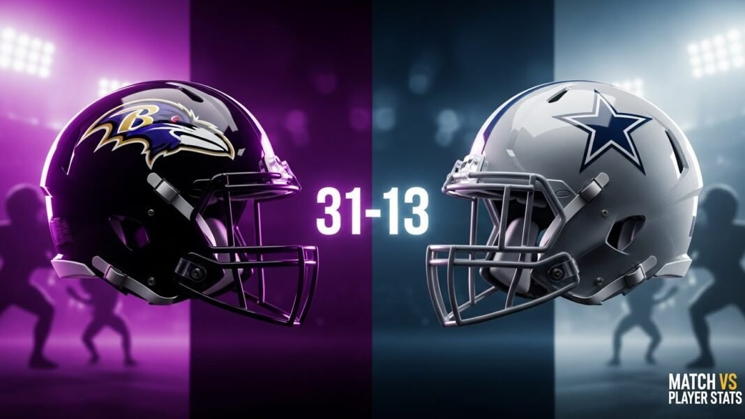 Baltimore Ravens vs Dallas Cowboys Match Player Stats (Aug 16, 2025)