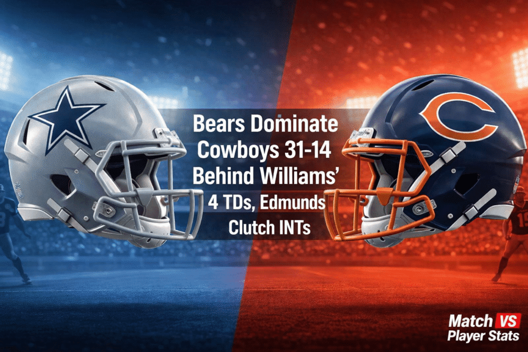 Dallas Cowboys vs Chicago Bears Match Player Stats (Sep 21, 2025)