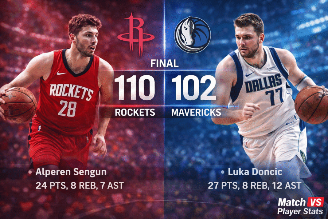 Houston Rockets vs Dallas Mavericks Match Player Stats (Nov 3, 2025)
