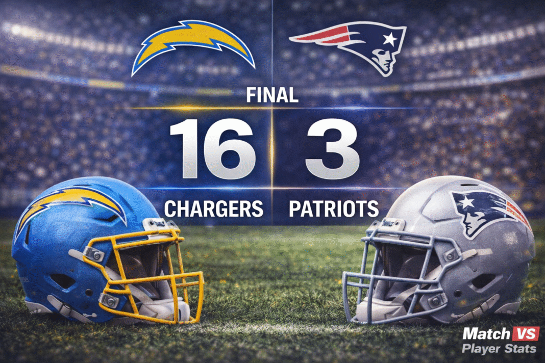 Chargers vs New England Patriots Match Player Stats (Jan 11, 2026)