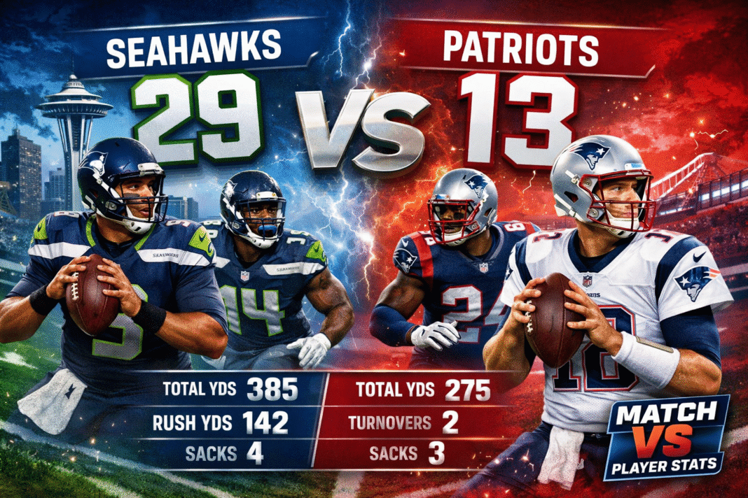 Seattle Seahawks vs New England Patriots Match Player Stats (Feb 8, 2026)
