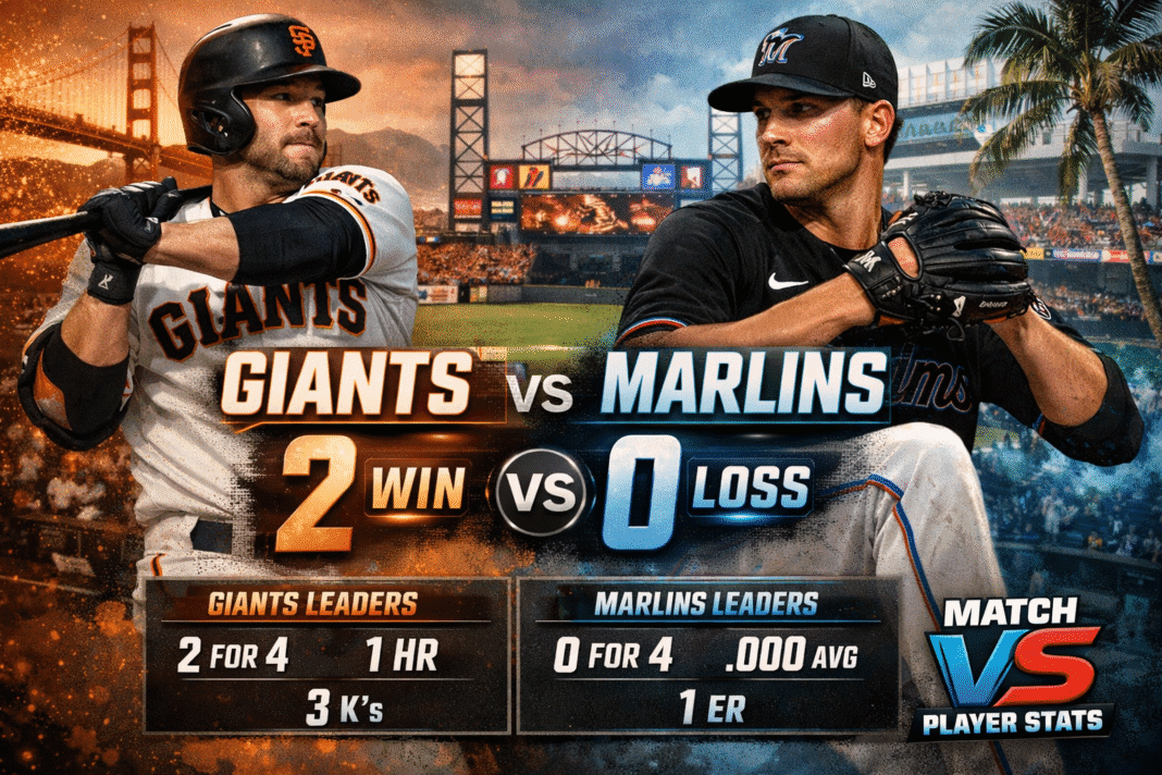San Francisco Giants vs Miami Marlins Match Player Stats (May 30, 2025)
