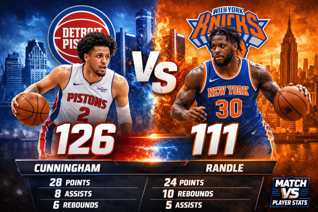 Detroit Pistons vs New York Knicks Match Player Stats (Feb 19, 2026)