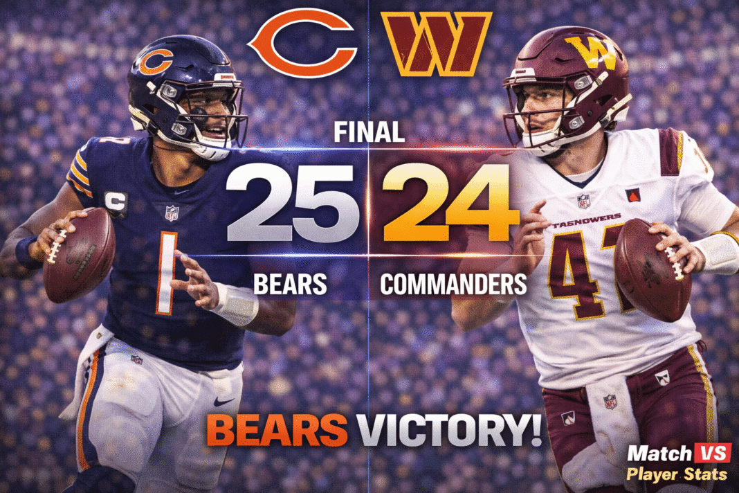 Chicago Bears vs Washington Commanders Match Player Stats (Oct 13, 2025)