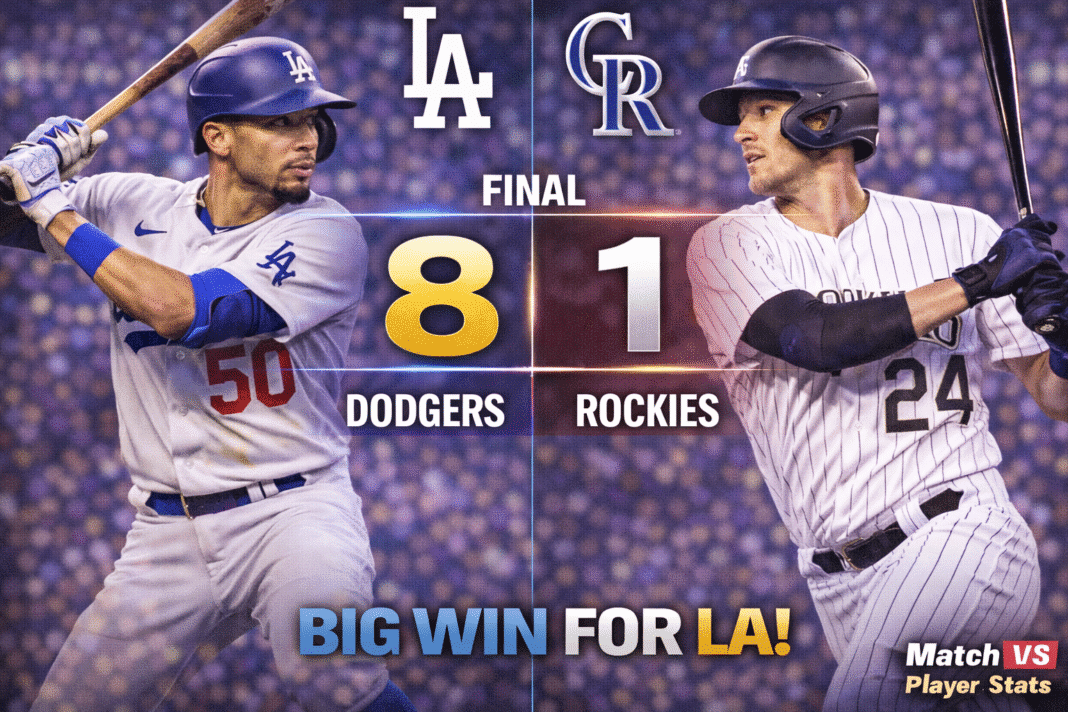 Dodgers vs Colorado Rockies Match Player Stats (Jun 25, 2025)